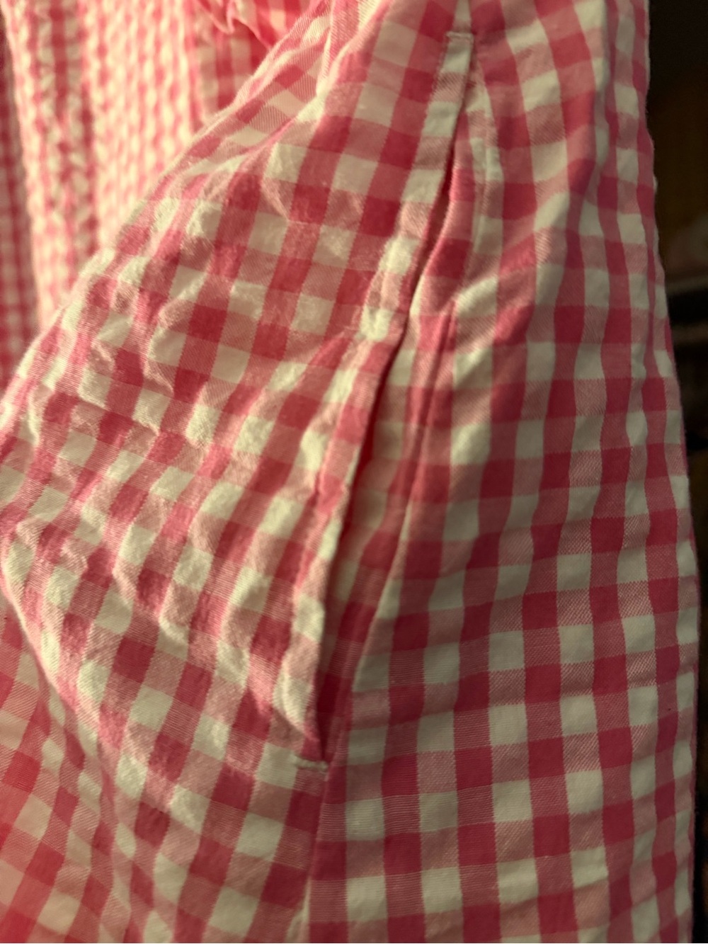 crown & ivy Pink and White Gingham Ruffle Neck Sleeveless Dress - Picture 2 of 3